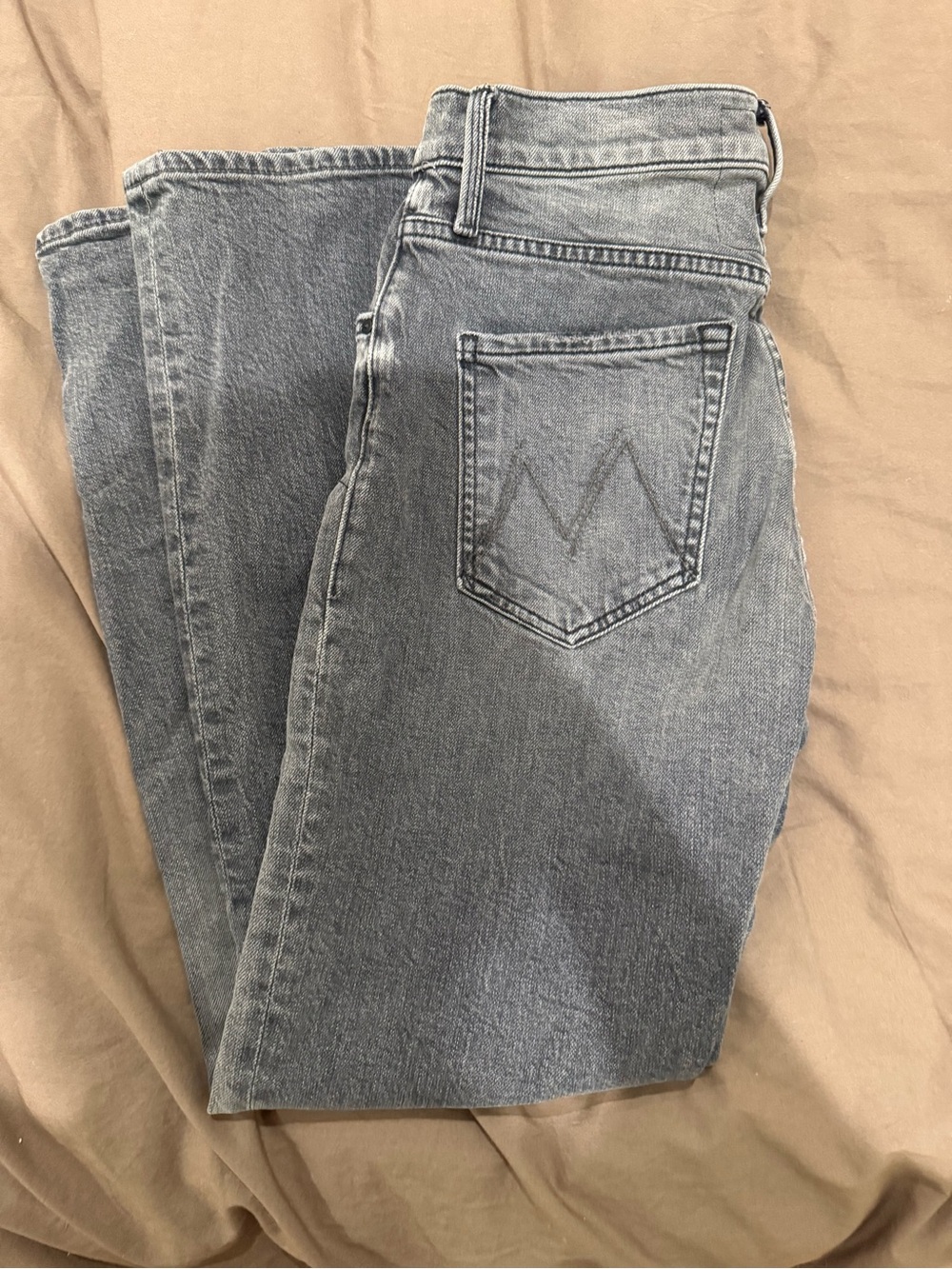 MOTHER Women's Light Gray High-Rise Jeans